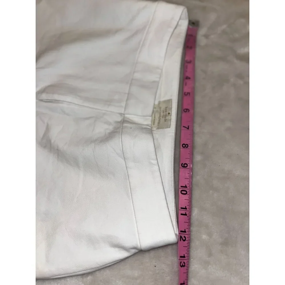 Kate Spade High Waist Straight Leg Womens White Cotton Pants Size 0